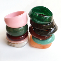 Bracelet en acrylique épais et coloré UJBOX pour femme, en résine plastique, bijou fantaisie, cadeau, vente en gros