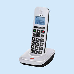 Téléphone <span class=keywords><strong>fixe</strong></span> sans fil à affichage LCD avec base unique et message analogique à longue portée numérique HD <span class=keywords><strong>DECT</strong></span> - Product Image 1