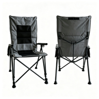 Silla Plegable de Exterior de Cinco Niveles Ajustables, Gruesa, con Reposabrazos y Bolsa de Almacenamiento para Jardín, Camping, Pesca, Parque, Playa y Picnics