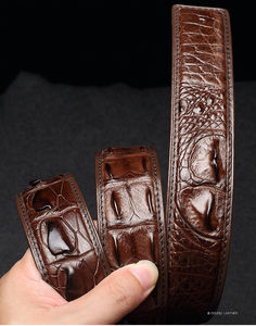 Nouvelle Arrivée Ceinture En Cuir Véritable Homme Haute Qualité Marque 100% Véritable Crocodile Ceintures en Cuir pour Hommes Fabricants - Product Image 4