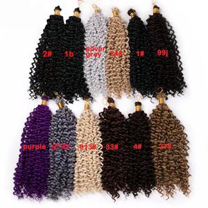 Marlybob 14 pollici onda d'acqua <span class=keywords><strong>passione</strong></span> ricci intrecciatura capelli ad alta temperatura in fibra di capelli sintetici per donne nere uncinetto capelli ricci - Product Image 5