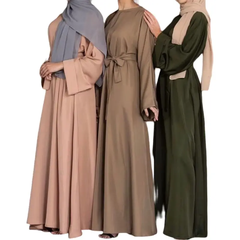 2024 Novo Design Jilbab Vestido Bubai Últimas marroquino Aberto abaya vestido de menina muçulmana Para Eid Mubarak