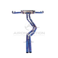 Échappement en alliage de titane de qualité supérieure de 1,5 mm d'épaisseur avec silencieux à soupape électrique pour Audi RS Q8 4.0T Finition or/bleu - Airon