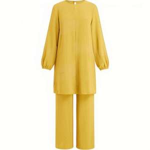 Tenue de travail islamique de style musulman, blouses de travail à manches longues, abaya, hauts amples, pantalons larges pour femmes - Product Image 1