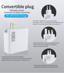 อะแดปเตอร์ชาร์จเร็ว PD 100W 4 พอร์ต GaN USB C สำหรับโทรศัพท์มือถือและแล็ปท็อป ชาร์จเร็วแบบพกพา - Product Image 4