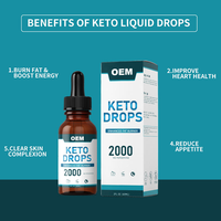 Gouttes de cétone exogène pure liquide BHB Keto OEM en marque blanche pour hommes et femmes
