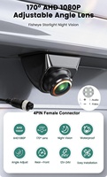 Caméra de recul universelle 4 broches AHD 1080P, objectif grand angle, vision nocturne, étanche, 12-24v pour MDVR, camion, DVR, moniteur