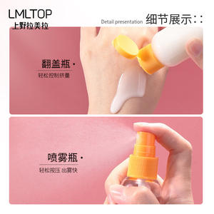 Ensemble de flacons cosmétiques de voyage LMLTOP 50ml, organiseur de maquillage portable en plastique avec miroir et peigne SY763 - Product Image 1