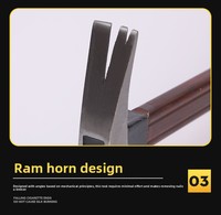 Marteau de sécurité multifonctionnel en acier de haute qualité, durable, avec manche en bois, poignée antidérapante OEM, tête de marteau personnalisée, garantie 1 an