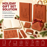 Carnet promotionnel de Noël personnalisé en terre cuite, reliure rigide, reliure cousue, papier A5, 80 feuilles, impression numérique