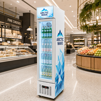 Congélateur commercial mécanique compact avec vitrine de présentation pour crèmes glacées, réfrigérateur mince sans givre pour hôtel, en vente