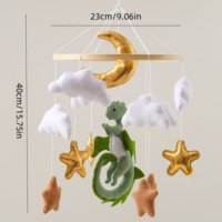Mobile bébé en feutrine Dragon - Décoration de berceau en peluche douce pour la chambre d'enfant