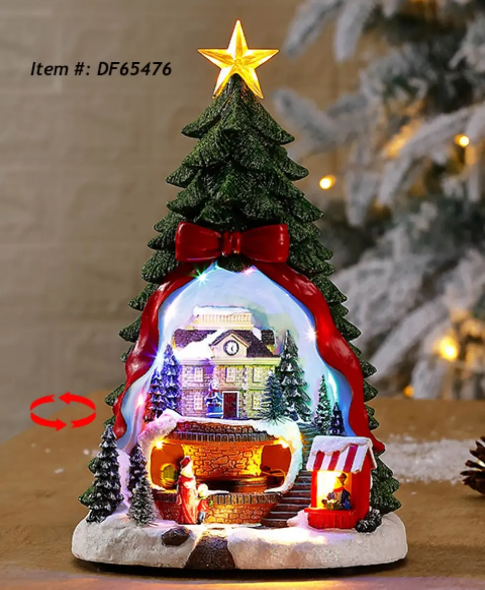 Artificielle Christmas Decoration Gift Polyresin Led Indoor Christmas House Navidad Ornamento Personalized Christmas Tree Santa