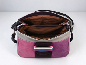 Bolso bandolera para mujer con diseño de bloques de color, bolsillo frontal a rayas, correa ajustable, bolso de gran capacidad - Product Image 6