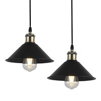 Lampu Gantung Besi Modern Desain Dekoratif E27 40W Hemat Energi Warna Hitam Sudut Sinar 180° Garansi 2 Tahun