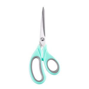 Stainless Steel Office Scissors 19cm Green Gray Handle For Paper Cutting Household Use Children Student DIY - Product Image 5