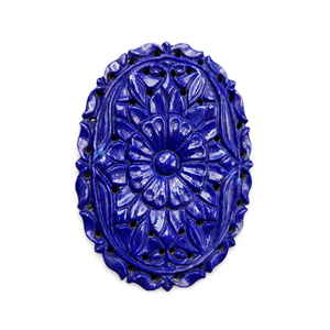 Miniaturas de lapislázuli talladas con diseño floral mogol para colgantes y collares: una homenaje a la elegancia y la curación - Product Image 2