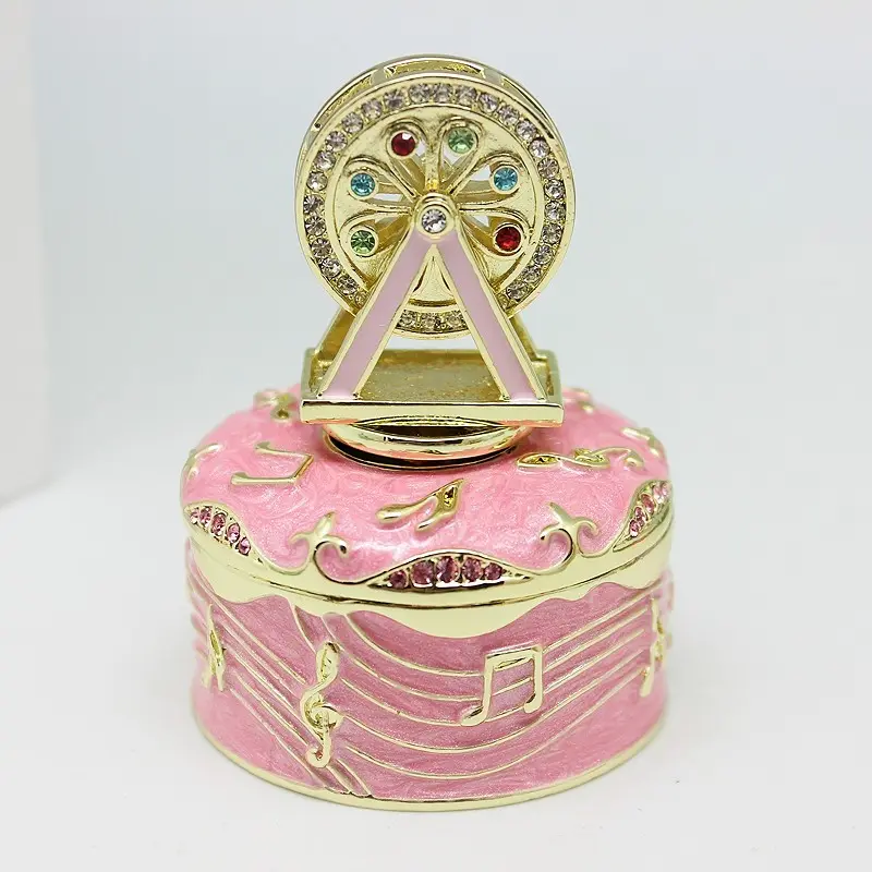 SHINNYGIFTS scatola per ciondoli colorata con ruota panoramica decorata con bomboniera in metallo con cristalli cechi