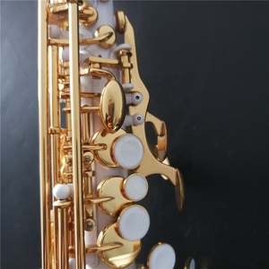 Top Colore Bianco Curved <span class=keywords><strong>Soprano</strong></span> Sassofono Alto F # Oem Logo - Product Image 3