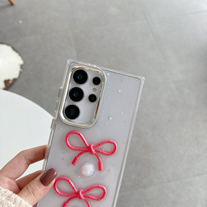 <span class=keywords><strong>Coque</strong></span> de téléphone papillon avec strass et perles pour Samsung Galaxy S25 Ultra S24, étui transparent scintillant pour A04 A15 A36 - Product Image 3