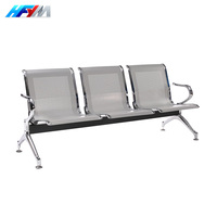 Chaise d'attente commerciale moderne à trois places en acier écologique pour hôpitaux, aéroports, bureaux, banques, extérieurs et hôtels