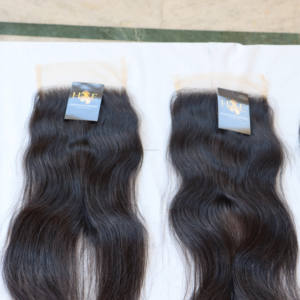 Tissage en lot indien vierge lace Frontal Closure, avec Extensions de cheveux humains brésiliens, Raw Temple - Product Image 1
