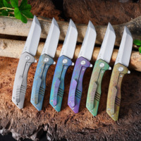 GT-T0075 Titanlegierung Oxidiertes Klappmesser VG-10 Keramikkugellager Taschenmesser Hochwertige Sammlermesser