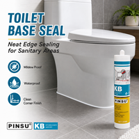 PINSU-KB Adhésif silicone imperméable et anti-moisissure pour la réparation des joints de cuisine et de salle de bain, 300 ml