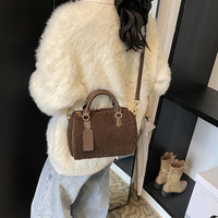 Sac à main vintage en laine d'agneau pour femme, nouvelle collection automne, décontracté, polyvalent, haut de gamme, fermeture éclair