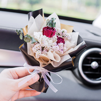 Mini bouquet naturel de fleurs séchées pour décoration de voiture Rafraîchisseur d'air pour voiture Clip pour parfum de voiture Mini fleur ornementale