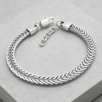 Bracelet jonc unisexe en acier inoxydable style punk hip-hop, motif os de dragon, avec fermoir réglable, chaîne cubaine vintage pour homme