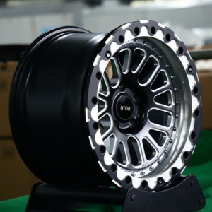 Jantes en aluminium forgé HTOR 18x10 19x11 5x112 pour course sur circuit, avec système Beadlock, finition noire usinée, pour <span class=keywords><strong>Audi</strong></span> RS3 RS4 RS5 S4 S5 TTRS - Product Image 3