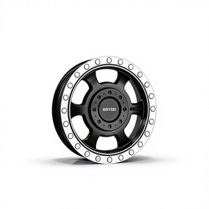 Nuevas llantas de aleación de aluminio de ajuste universal 16X6.5, diseño multirradio con borde mecanizado en negro brillante - Product Image 1