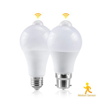 Bombilla LED inteligente de inducción de sonido, Sensor de movimiento infrarrojo PIR, 110V, 220V, E27, B22, 3W, 5W, 7W, 9W, SKD