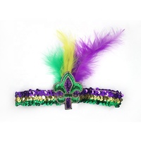 Mardi Gras Plume Bandeau Paillettes Paillettes Bandeau pour Mardi Gras