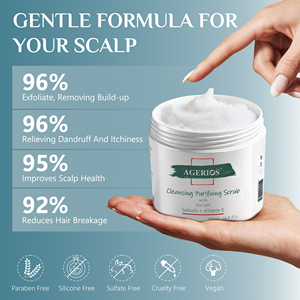 Exfoliante Capilar Clarificante que Elimina la Acumulación, Exfoliante Capilar Orgánico <span class=keywords><strong>de</strong></span> <span class=keywords><strong>Sal</strong></span> Marina con Aceite <span class=keywords><strong>de</strong></span> Coco, Glicerina y Vitamina E - Product Image 3