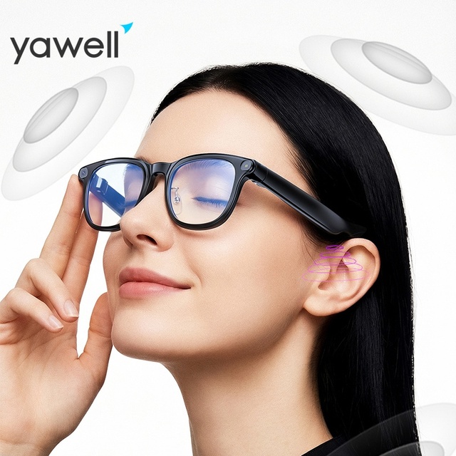 Yawell Smart AI Glasses 8MP HD Camera Shooting Music Player Noise Cancelling Dual Microphone Large Battery A2C OEM ODM Factory
