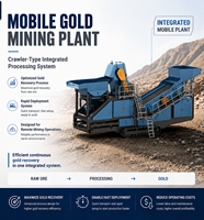 Équipement mobile sur chenilles pour la récupération de l'or alluvial et la valorisation des minerais d'or