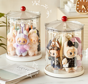 2026 Wholesale 360 <b>Rotating</b> Plastic Modern Plush Doll <b>Display</b> Case Transparent Dustproof Toy Organizer Box Acrylic Figurine - Product Image 4