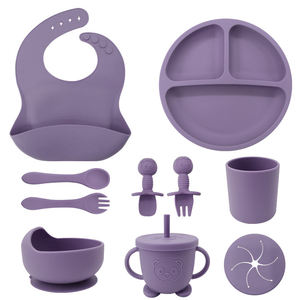 Ensemble de sevrage pour bébé 10 pièces, kit repas en silicone pour bébé, cuillère, bol, assiette, ensemble de repas classique pour enfants, ensemble d'alimentation en silicone pour bébé pour les tout-petits - Product Image 5