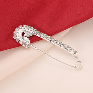 10 épingles de sûreté fantaisie en strass or et argent, grandes épingles décoratives pour vêtements, broche en cristal pour femmes - Product Image 5