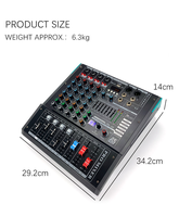 Console de mixage active professionnelle PA-4D 4 canaux en métal, 200W*2, avec Bluetooth, 99 DSP et égaliseur graphique 7 bandes
