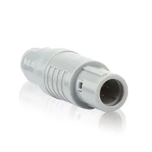 MOCO P Series Plastic Medical Connector Straight Plug With Cable Collet Push Pull Connector