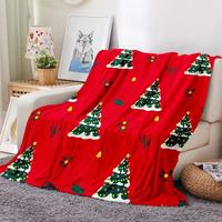 Selimut Sofa Flanel Fleece Cetak Natal Eropa, Dapat Disesuaikan, Anti-Pilling, Untuk Empat Musim