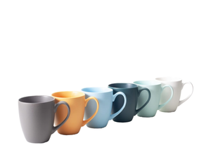 Ensemble de tasses en céramique minimalistes, lot de 6, finition mate, tasses de couleur unie pour un usage domestique, compatibles lave-vaisselle et micro-ondes - Product Image 2