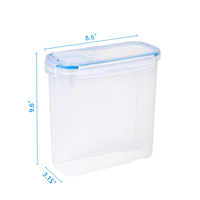 Distributeur de céréales rectangulaire en PP, boîte de conservation hermétique pour céréales, riz, noix, collations, transparente, compatible lave-vaisselle et micro-ondes