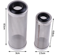 Penutup Filter Jaring Ramah Lingkungan dari Baja Anti Karat Perak, Jaring Filter Akuarium untuk Ikan dan Udang, Silinder Filter Logam Pengaman