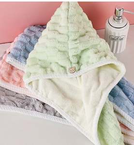 Serviette double couleur épaississante Turban pour filles à séchage rapide avec bouton réglable pour femmes cheveux humides <span class=keywords><strong>anti</strong></span>-frisottis - Product Image 4