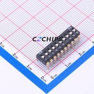 DSIC10LHGET DIP Switch Through hole Component (THT) Switch Single Pole Single Throw 10 2.54mm 25mA - Product Image 1