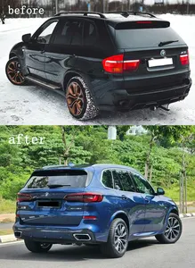 BMW X5 E70 바디 키트 2007 2014 G05 2018 로 업그레이드-2022 MT 모델 바디 키트 전면 및 후면 자동차 범퍼 사이드 스커트 포함